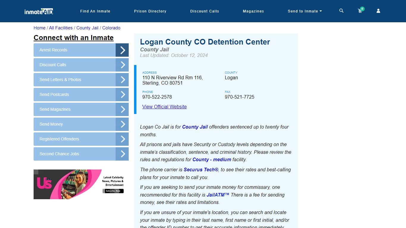 Logan County CO Detention Center - Inmate Locator